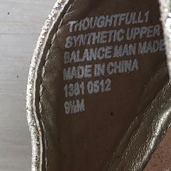 Nine West Women's Gold Sparkly Strappy Wedge Heels Size 9.5 - Picture 7 of 7